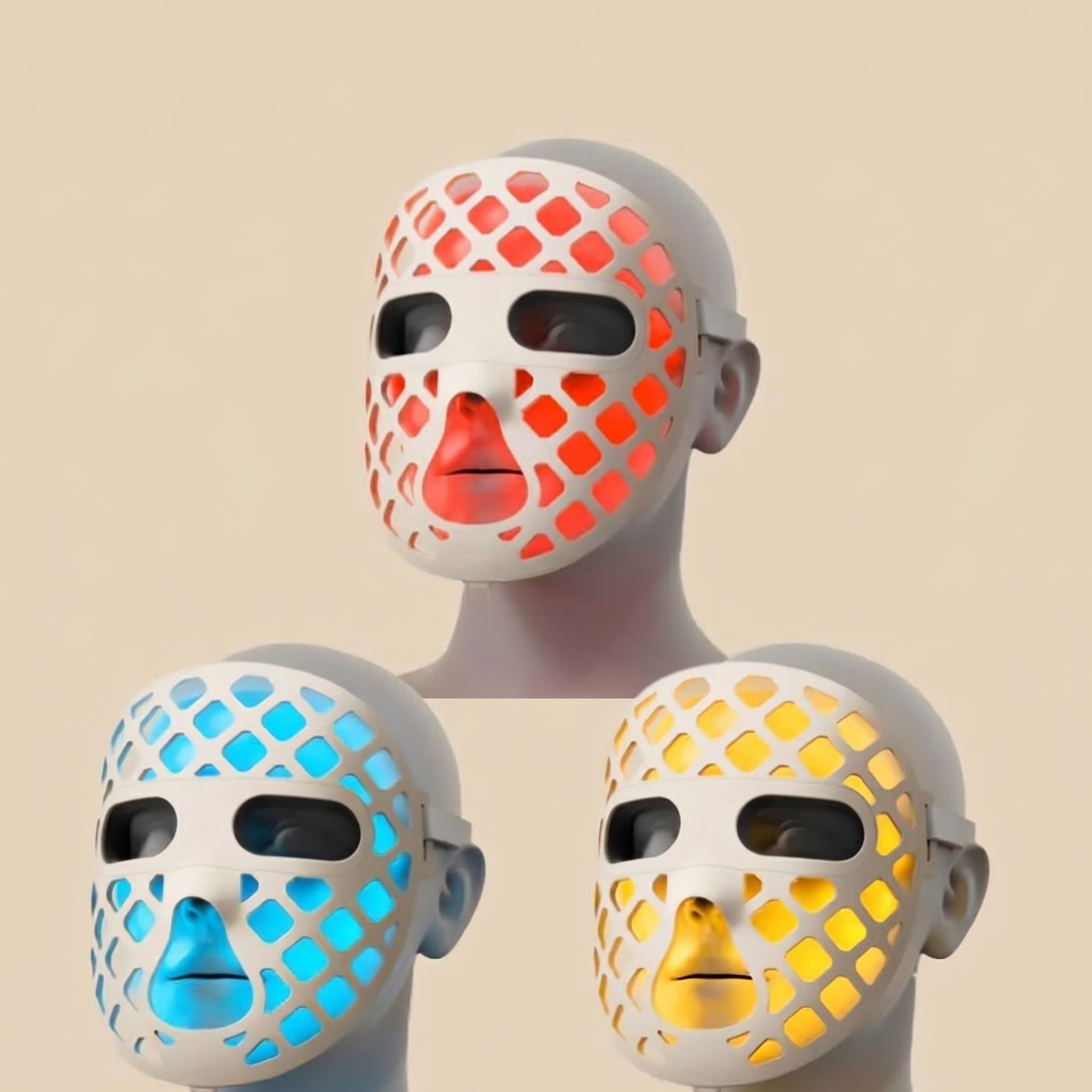 Red light LED mask glow