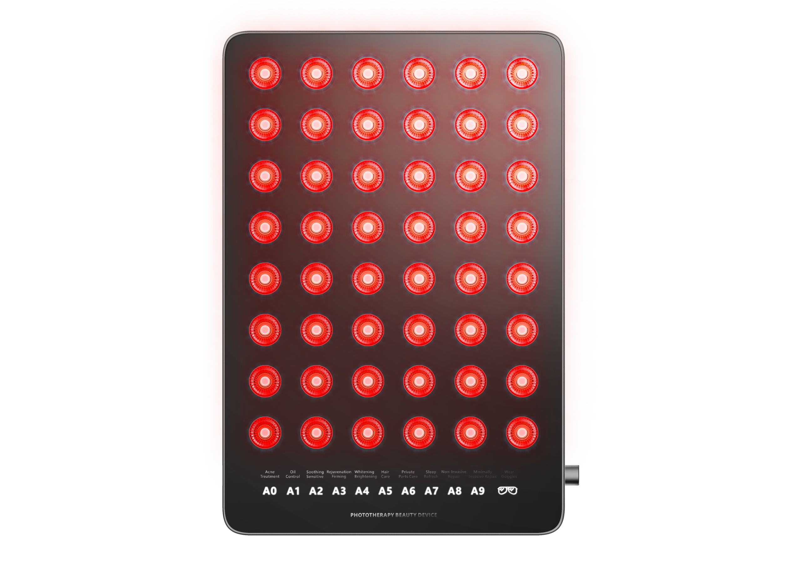 ADP01 black LED panel lit front view