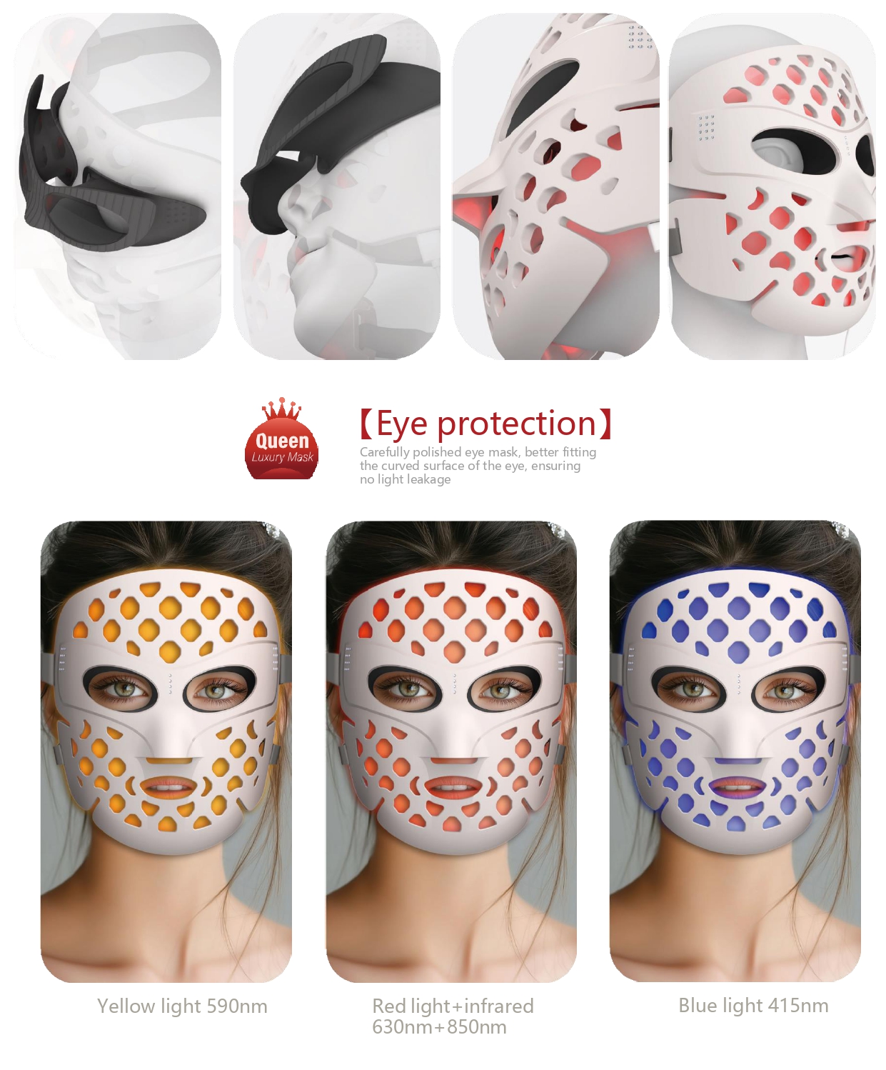 Foldable wireless LED mask for lifestyle use
