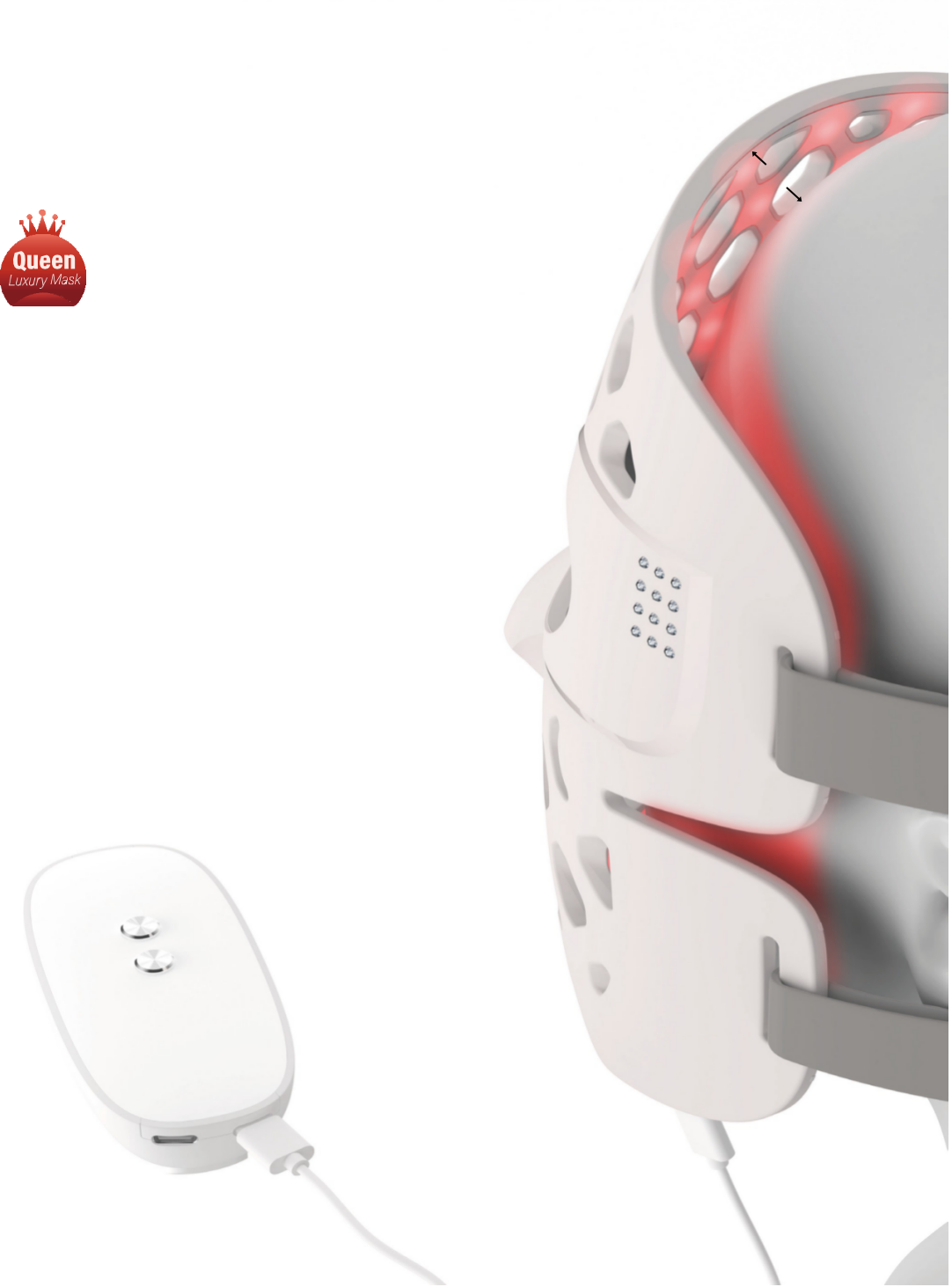 15mm floating distance for even LED facial mask coverage