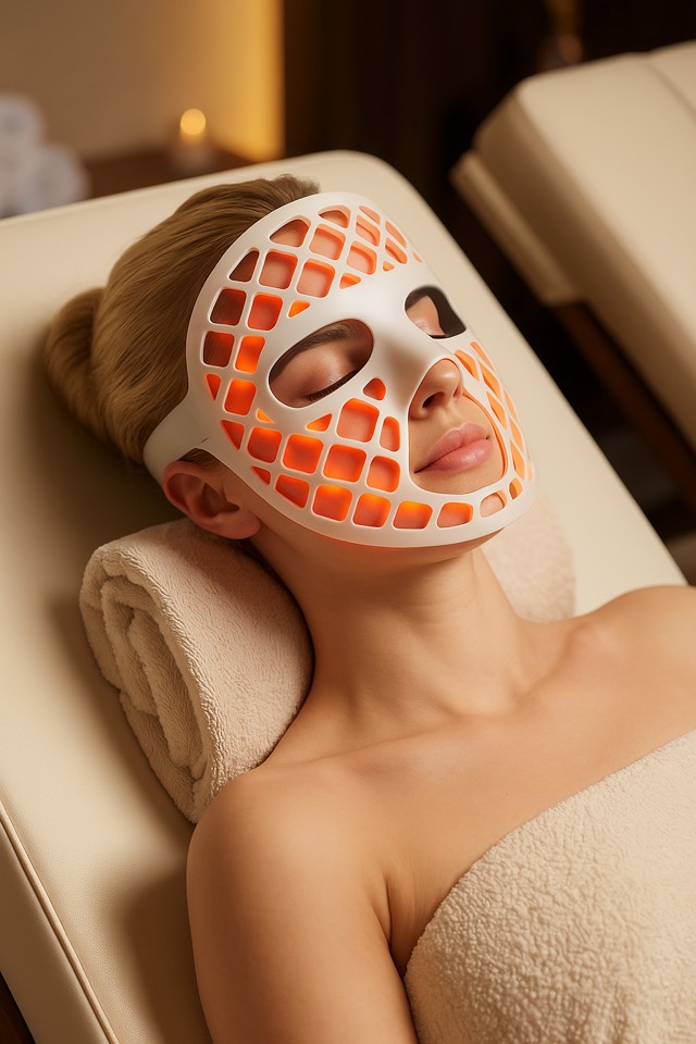 Woman wearing Radiant LED Facial Mask