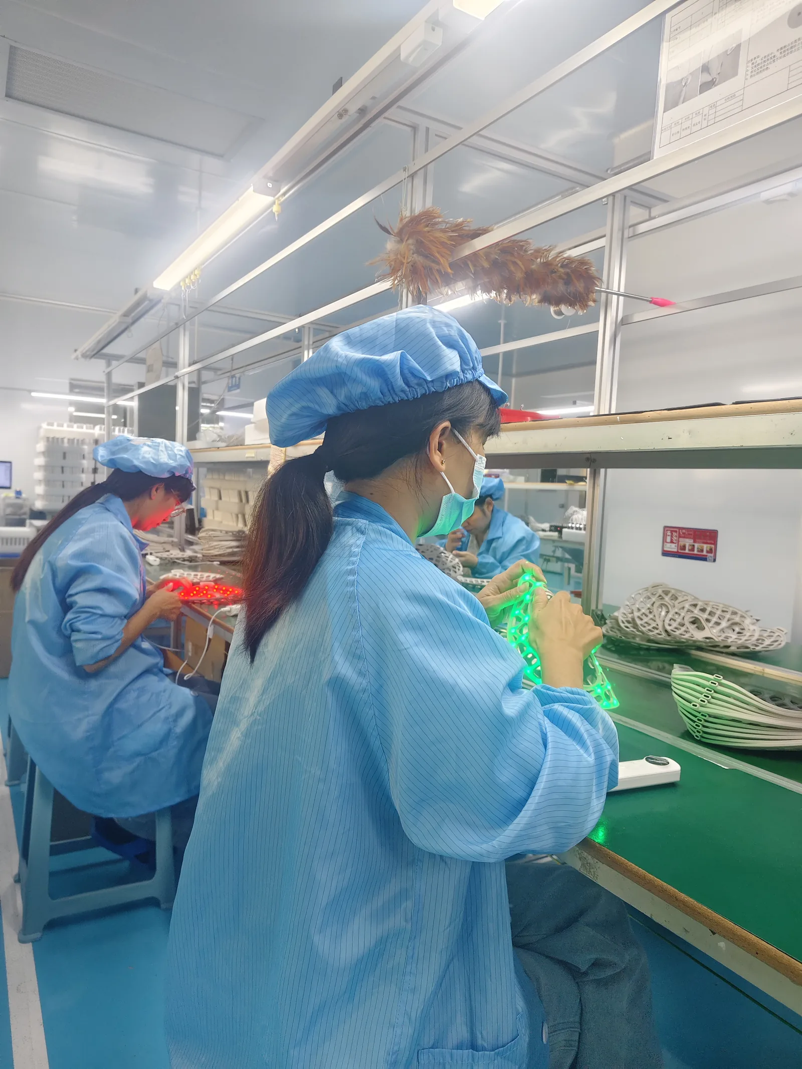 Radiant LED mask light output check on production line