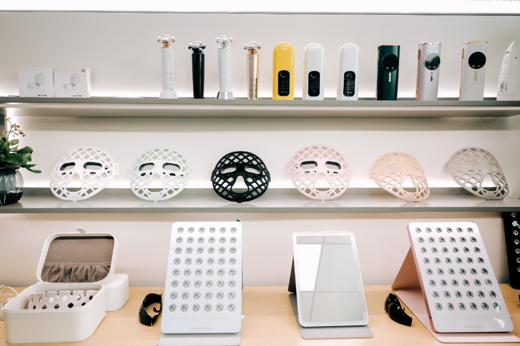 Radiant LED beauty device product range — masks, neck, panels, and handheld devices